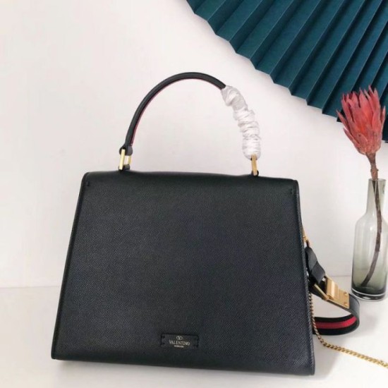 Replica fedele Valentino Vsling HandBorse Alta Qualità Nero Vitello Granato Riproduzione Fedele fedele Valentino Vsling HandBorse Replica Alta Qualità Nero Vitello Granato imitazioni