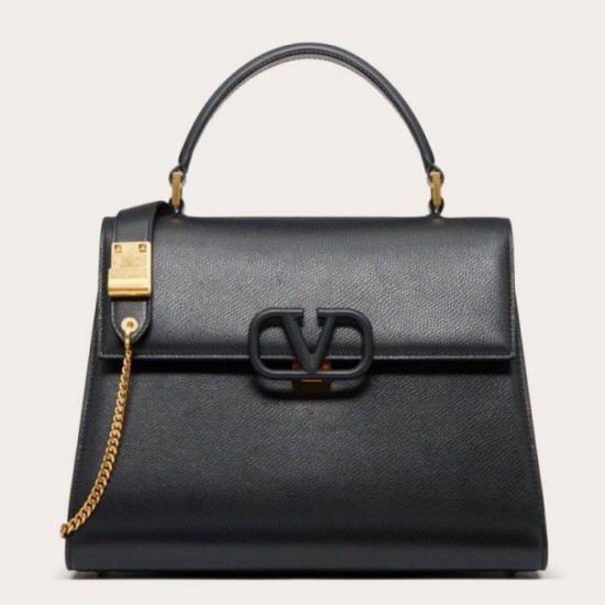 Replica fedele Valentino Vsling HandBorse Alta Qualità Nero Vitello Granato Riproduzione Fedele fedele Valentino Vsling HandBorse Replica Alta Qualità Nero Vitello Granato imitazioni