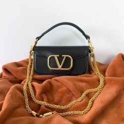 Replica Perfette Valentino Loco Piccolo Borse a tracolla Nero Vitello imitazioni