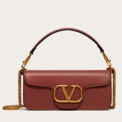 Replica Perfette Valentino Loco Grande Borsa A Tracolla Marrone Vitello imitazioni