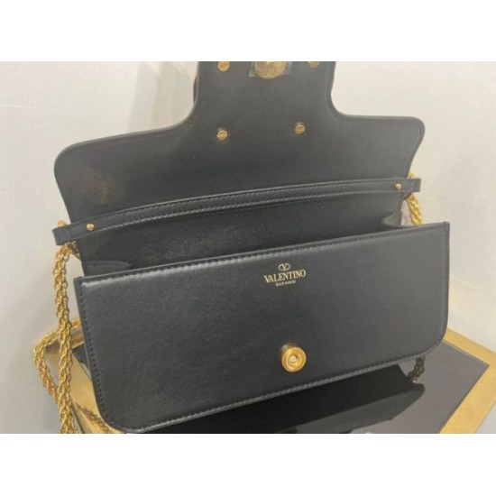 Valentino Loco Grande Borsa A Tracolla Nero Vitello Replica Replica Perfette Valentino Loco Grande Borsa A Tracolla Nero Vitello imitazioni