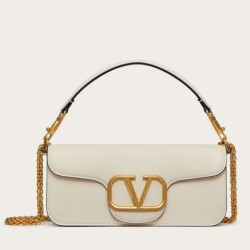 Replica Perfette Valentino Loco Grande Borsa A Tracolla Bianco Vitello imitazioni