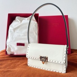 Valentino Rockstud23 Borsa a tracolla vitello bianca Valentino Rockstud23 Borsa a tracolla vitello bianca
