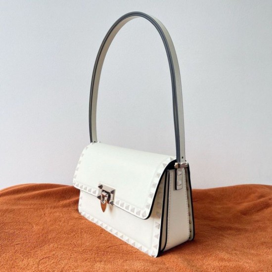 fedele Valentino Rockstud23 Borsa a tracolla vitello bianca Replica Replica Perfette fedele Valentino Rockstud23 Borsa a tracolla vitello bianca imitazioni