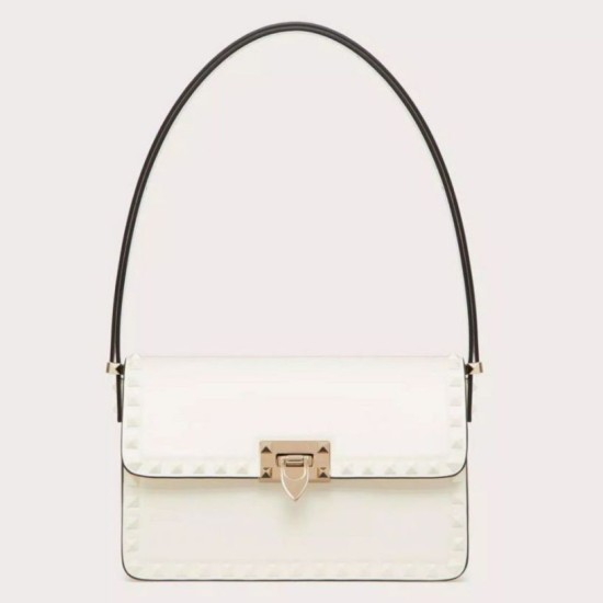 fedele Valentino Rockstud23 Borsa a tracolla vitello bianca Replica Replica Perfette fedele Valentino Rockstud23 Borsa a tracolla vitello bianca imitazioni