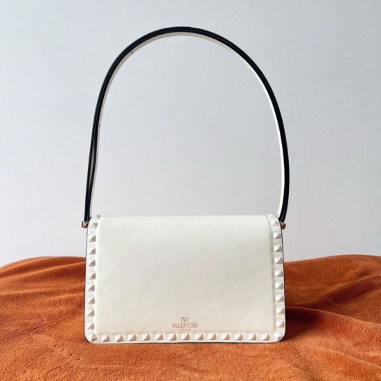fedele Valentino Rockstud23 Borsa a tracolla vitello bianca Replica Replica Perfette fedele Valentino Rockstud23 Borsa a tracolla vitello bianca imitazioni