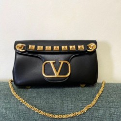Replica Perfette Valentino Stud Sign Borse a tracolla Nero Nappa imitazioni