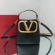 Valentino Supervee Top Handle Borse Firmate Replica Nero Vitello qualità specchio Replica Perfette Valentino Supervee Top Handle Borse Firmate Nero Vitello imitazioni