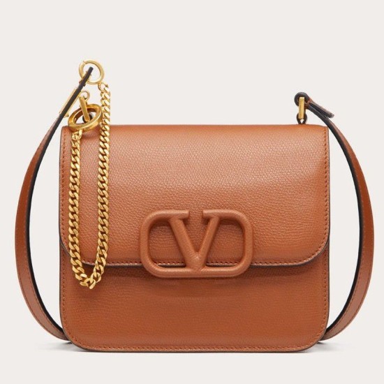 Replica fedele Valentino Piccolo Vsling Borse a tracolla Marrone Granulato Riproduzione Fedele fedele Valentino Piccolo Vsling Borse a tracolla Marrone Granulato imitazioni