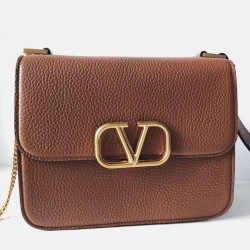 Replica fedele Valentino Vsling Grande Borse a tracolla Marrone Vitello Granulato Riproduzione Fedele fedele Valentino Vsling Grande Borse a tracolla Marrone Vitello Granulato imitazioni