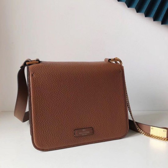 Replica fedele Valentino Vsling Grande Borse a tracolla Marrone Vitello Granulato Riproduzione Fedele fedele Valentino Vsling Grande Borse a tracolla Marrone Vitello Granulato imitazioni