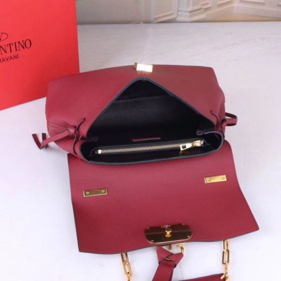 Replica Valentino Medium VRing Chain Borsa Bordeaux Grainy Calfskin Riproduzione Fedele Valentino Medium VRing Chain Borsa Bordeaux Grainy Calfskin imitazioni