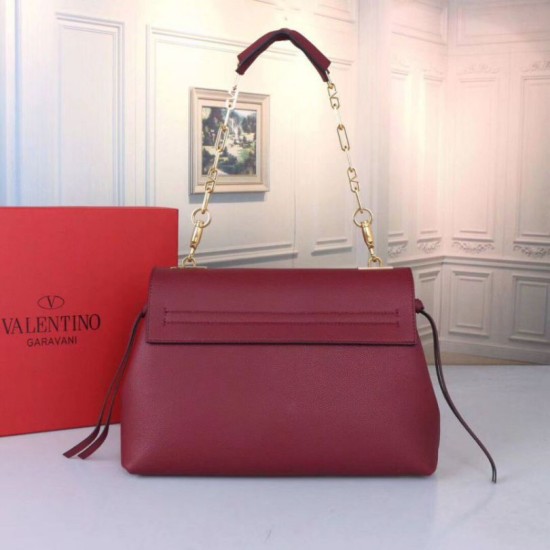 Replica Valentino Medium VRing Chain Borsa Bordeaux Grainy Calfskin Riproduzione Fedele Valentino Medium VRing Chain Borsa Bordeaux Grainy Calfskin imitazioni