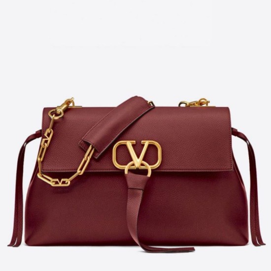 Replica Valentino Medium VRing Chain Borsa Bordeaux Grainy Calfskin Riproduzione Fedele Valentino Medium VRing Chain Borsa Bordeaux Grainy Calfskin imitazioni