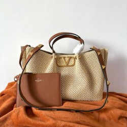 Replica Perfette Valentino Garavani Medium Straw Summer Tote Bora Pari imitazioni