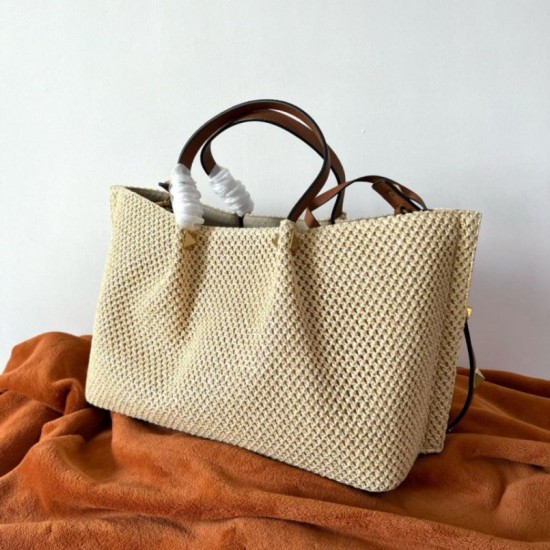 Replica Perfette Valentino Garavani Medium Straw Summer Tote Bora Pari imitazioni