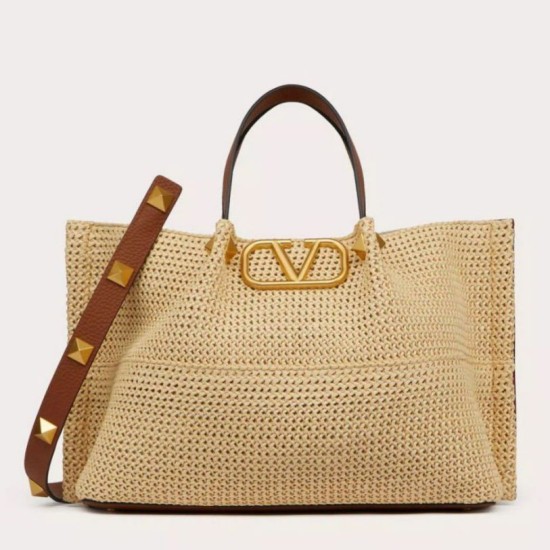 Replica Perfette Valentino Garavani Medium Straw Summer Tote Bora Pari imitazioni