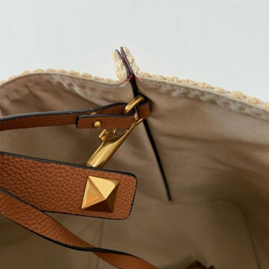 Replica Perfette Valentino Garavani Medium Straw Summer Tote Bora Pari imitazioni
