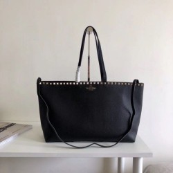 Riproduzione Fedele Valentino Rockstud Shopping Borsa Grande Nero imitazioni