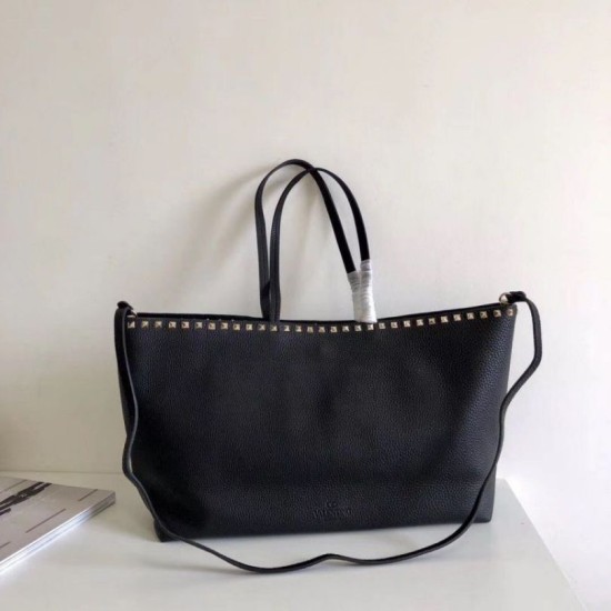 Replica Valentino Rockstud Shopping Borsa Grande Nero Riproduzione Fedele Valentino Rockstud Shopping Borsa Grande Nero imitazioni