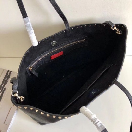 Replica Valentino Rockstud Shopping Borsa Grande Nero Riproduzione Fedele Valentino Rockstud Shopping Borsa Grande Nero imitazioni