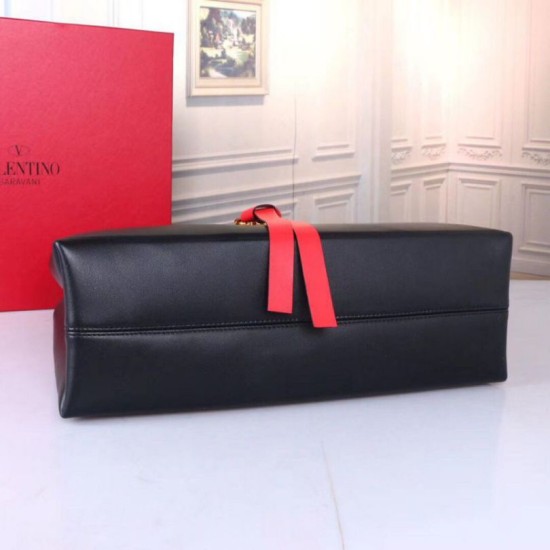 Replica Valentino Garavani Nero Grande Vring Shopping Tote Riproduzione Fedele Valentino Garavani Nero Grande Vring Shopping Tote imitazioni