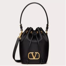 Valentino VLogo Signature Mini Bucket Borse Nero Calfskin