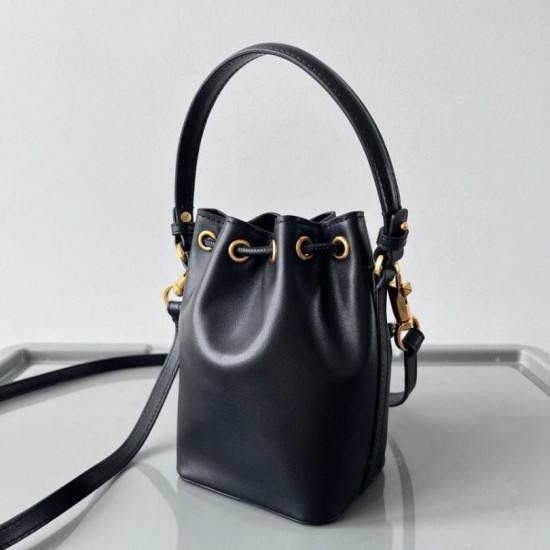 Replica Perfette Valentino VLogo Signature Mini Bucket Borse Imitazioni Nero Calfskin imitazioni