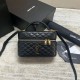 Replica Borse mini Saint Laurent Gaby Vanity agnello nera Riproduzione Fedele Borse Replica mini Saint Laurent Gaby Vanity agnello nera imitazioni
