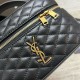 Replica Borse mini Saint Laurent Gaby Vanity agnello nera Riproduzione Fedele Borse Replica mini Saint Laurent Gaby Vanity agnello nera imitazioni