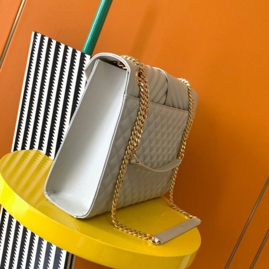 Riproduzione Fedele Borse Replica grande Saint Laurent Envelope matelassé bianca imitazioni