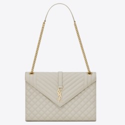 Riproduzione Fedele Borse Replica grande Saint Laurent Envelope matelassé bianca imitazioni