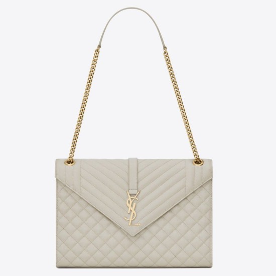 Riproduzione Fedele Borse Replica grande Saint Laurent Envelope matelassé bianca imitazioni