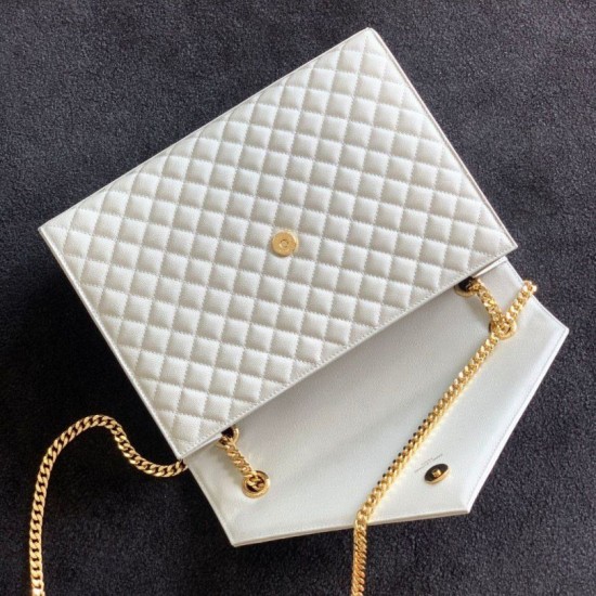 Riproduzione Fedele Borse Replica grande Saint Laurent Envelope matelassé bianca imitazioni