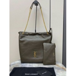 Borse Saint Laurent Jamie 4.3 Pochon agnello verde kaki Borse Saint Laurent Jamie 4.3 Pochon agnello verde kaki