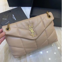 Replica Borsa piccola Saint Laurent Borsa Loulou Puffer agnello beige Riproduzione Fedele Borsa piccola Saint Laurent Borsa Loulou Puffer agnello beige imitazioni