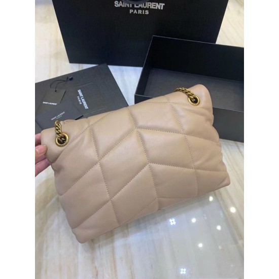 Replica Borsa piccola Saint Laurent Borsa Loulou Puffer agnello beige Riproduzione Fedele Borsa piccola Saint Laurent Borsa Loulou Puffer agnello beige imitazioni