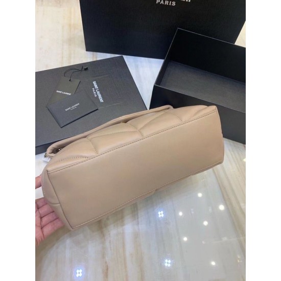 Replica Borsa piccola Saint Laurent Borsa Loulou Puffer agnello beige Riproduzione Fedele Borsa piccola Saint Laurent Borsa Loulou Puffer agnello beige imitazioni