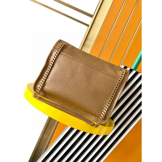 Replica Borse media Saint Laurent Niki a catena agnello martellata sughero scuro Riproduzione Fedele Borse Replica media Saint Laurent Niki a catena agnello martellata sughero scuro imitazioni