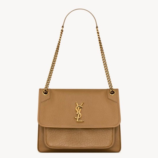 Replica Borse media Saint Laurent Niki a catena agnello martellata sughero scuro Riproduzione Fedele Borse Replica media Saint Laurent Niki a catena agnello martellata sughero scuro imitazioni