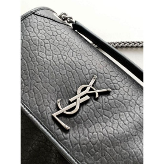 Replica Borsa media Saint Laurent Niki a catena agnello martellata nera Riproduzione Fedele Borsa media Saint Laurent Niki a catena agnello martellata nera imitazioni