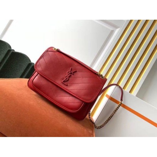 Replica Borsa media Saint Laurent Niki agnello rossa Riproduzione Fedele Borsa media Saint Laurent Niki agnello rossa imitazioni