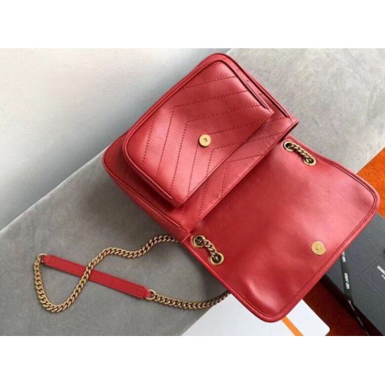 Replica Borsa media Saint Laurent Niki agnello rossa Riproduzione Fedele Borsa media Saint Laurent Niki agnello rossa imitazioni