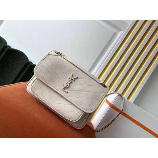 Replica Borsa media Saint Laurent Niki agnello bianca Riproduzione Fedele Borsa media Saint Laurent Niki agnello bianca imitazioni