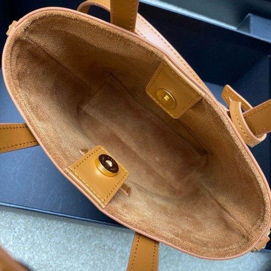 Replica Borsa shopping Saint Laurent Mini Toy vitello marrone Riproduzione Fedele Borsa shopping Saint Laurent Mini Toy vitello marrone imitazioni