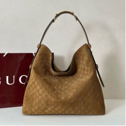 Replica Gucci 850546 850926 borsa tote grande Beatrix in pelle scamosciata Marrone