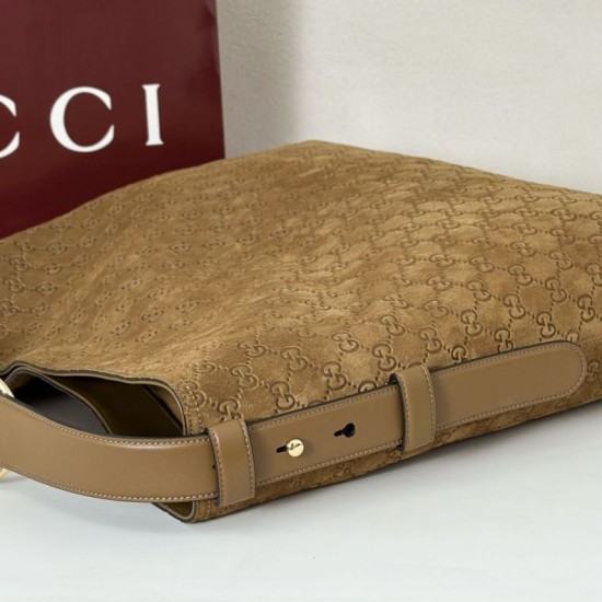 Replica Gucci 850546 850926 borsa tote grande Beatrix in pelle scamosciata Marrone