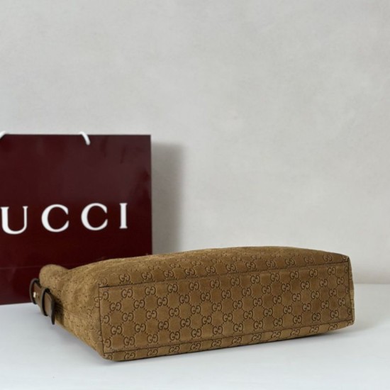 Replica Gucci 850546 850926 borsa tote grande Beatrix in pelle scamosciata Marrone