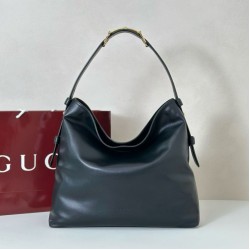Replica Gucci 850546 850926 borsa tote grande Beatrix in morbida pelle liscia Nero