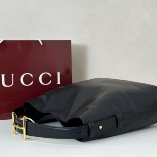 Replica Gucci 850546 850926 borsa tote grande Beatrix in morbida pelle liscia Nero